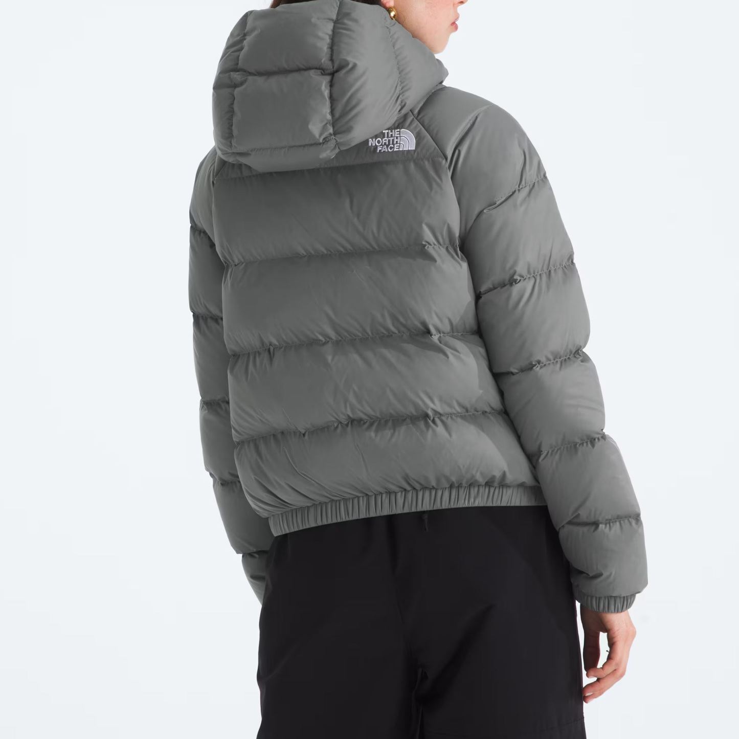 Women's Short Down Hoodie-Smoked Pearl