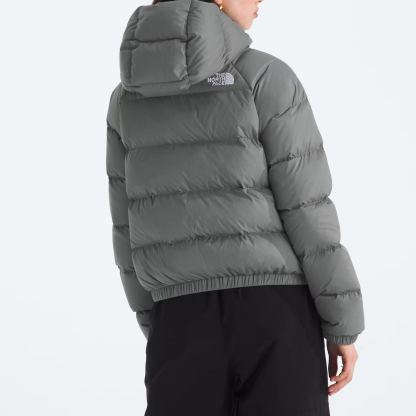 Women's Short Down Hoodie-Smoked Pearl