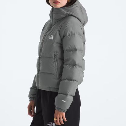 Women's Short Down Hoodie-Smoked Pearl