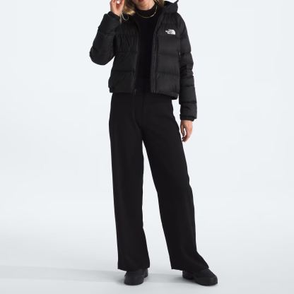 Women's Short Down Hoodie-TNF Black