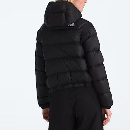 Women's Short Down Hoodie-TNF Black