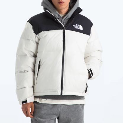 Men’s Retro Nuptse Jacket-White Dune/TNF Black/Recycled Down