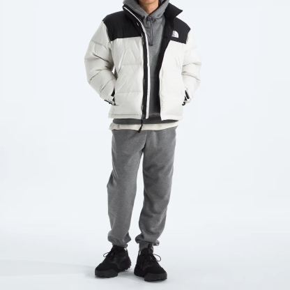 Men’s Retro Nuptse Jacket-White Dune/TNF Black/Recycled Down