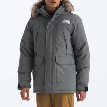 Men'S Frayed Hooded Down Jacket-Smoked Pearl