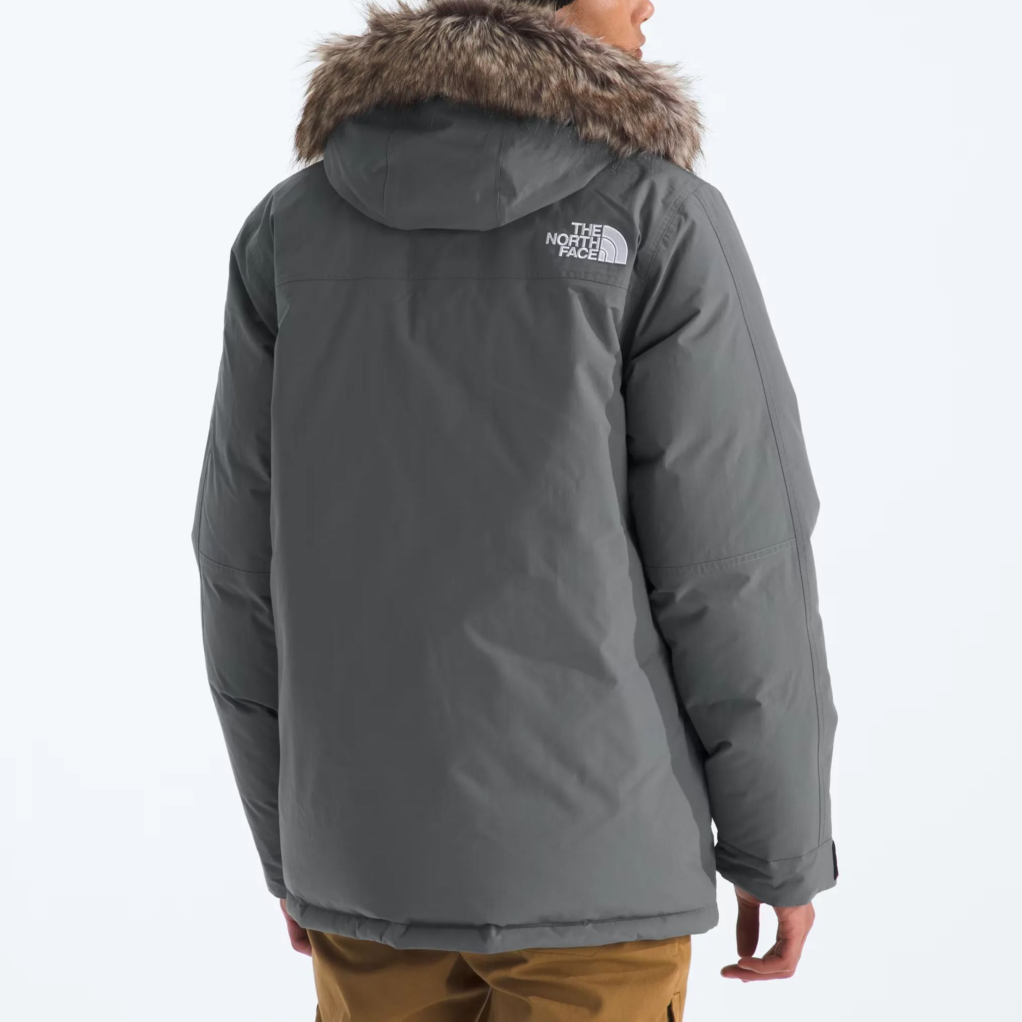 Men'S Frayed Hooded Down Jacket-Smoked Pearl