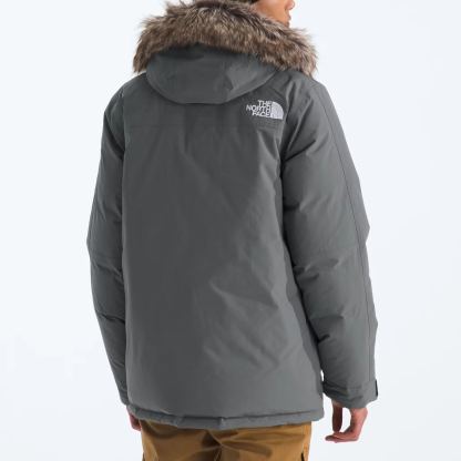 Men'S Frayed Hooded Down Jacket-Smoked Pearl
