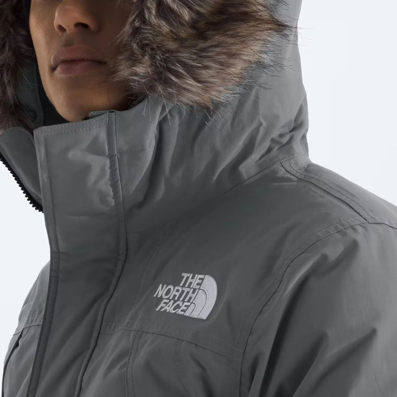 Men'S Frayed Hooded Down Jacket-Smoked Pearl