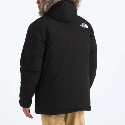 Men'S Frayed Hooded Down Jacket-TNF Black