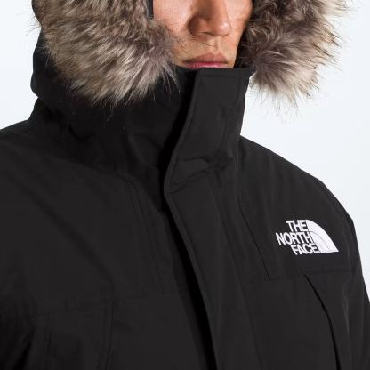Men'S Frayed Hooded Down Jacket-TNF Black
