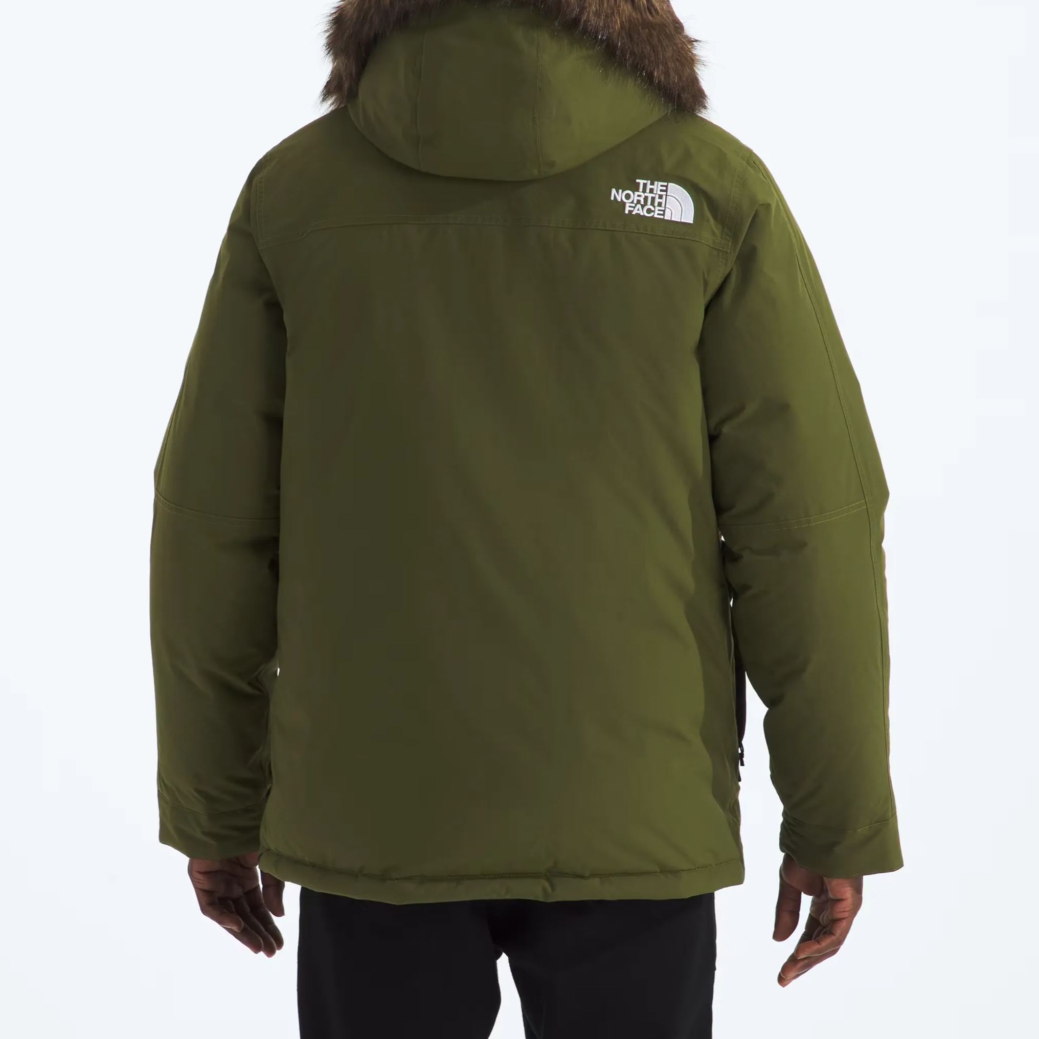 Men'S Frayed Hooded Down Jacket-Woodland Green