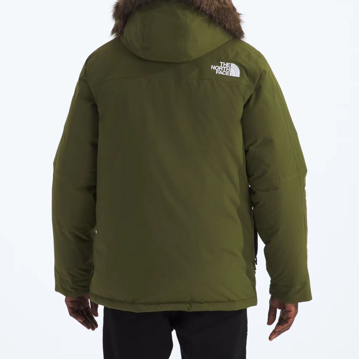 Men'S Frayed Hooded Down Jacket-Woodland Green