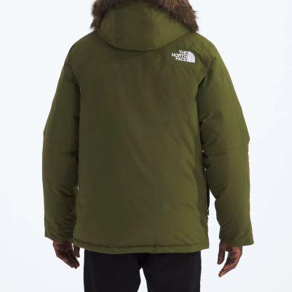 Men'S Frayed Hooded Down Jacket-Woodland Green