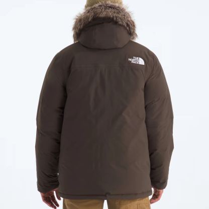 Men'S Frayed Hooded Down Jacket-Smokey Brown