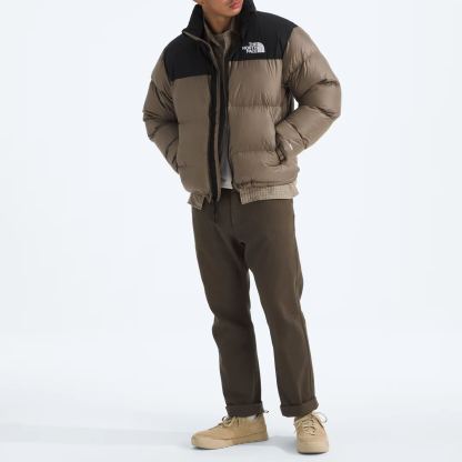 Men’s Retro Nuptse Jacket-Mocha Brown/TNF Black