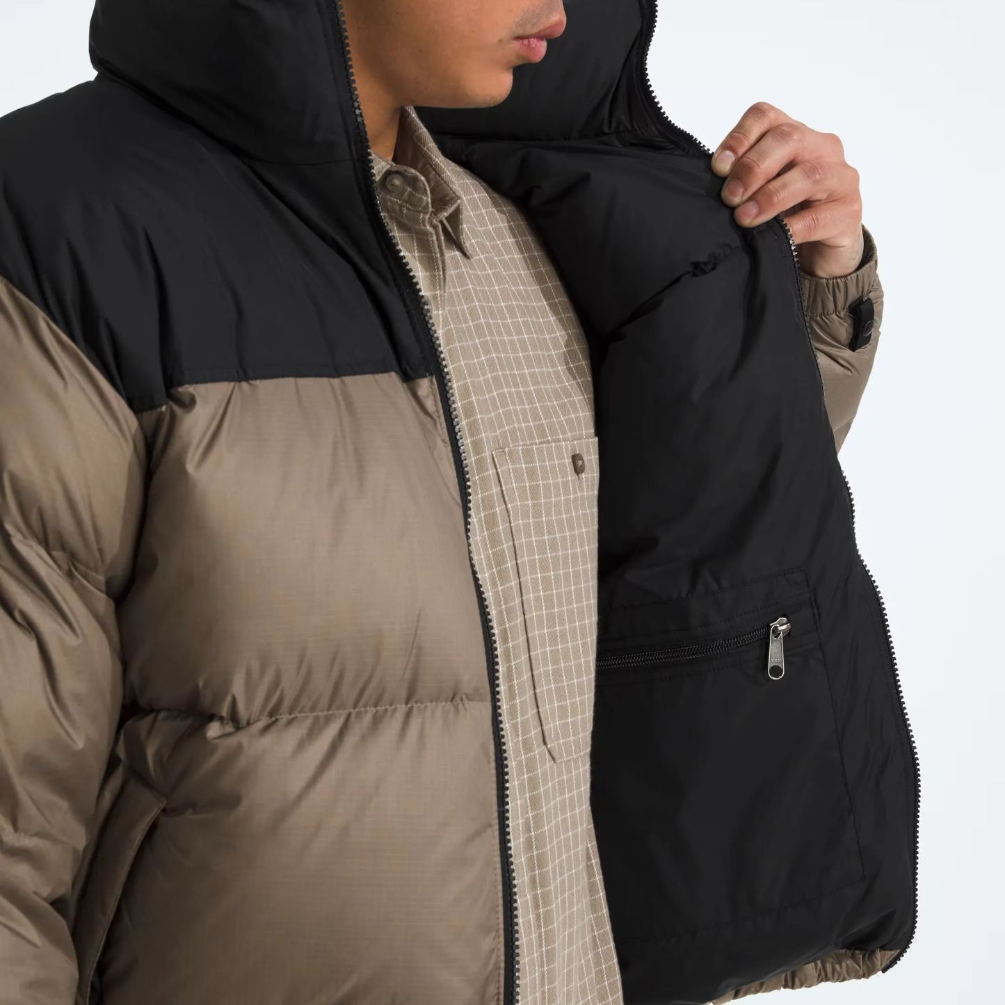 Men’s Retro Nuptse Jacket-Mocha Brown/TNF Black