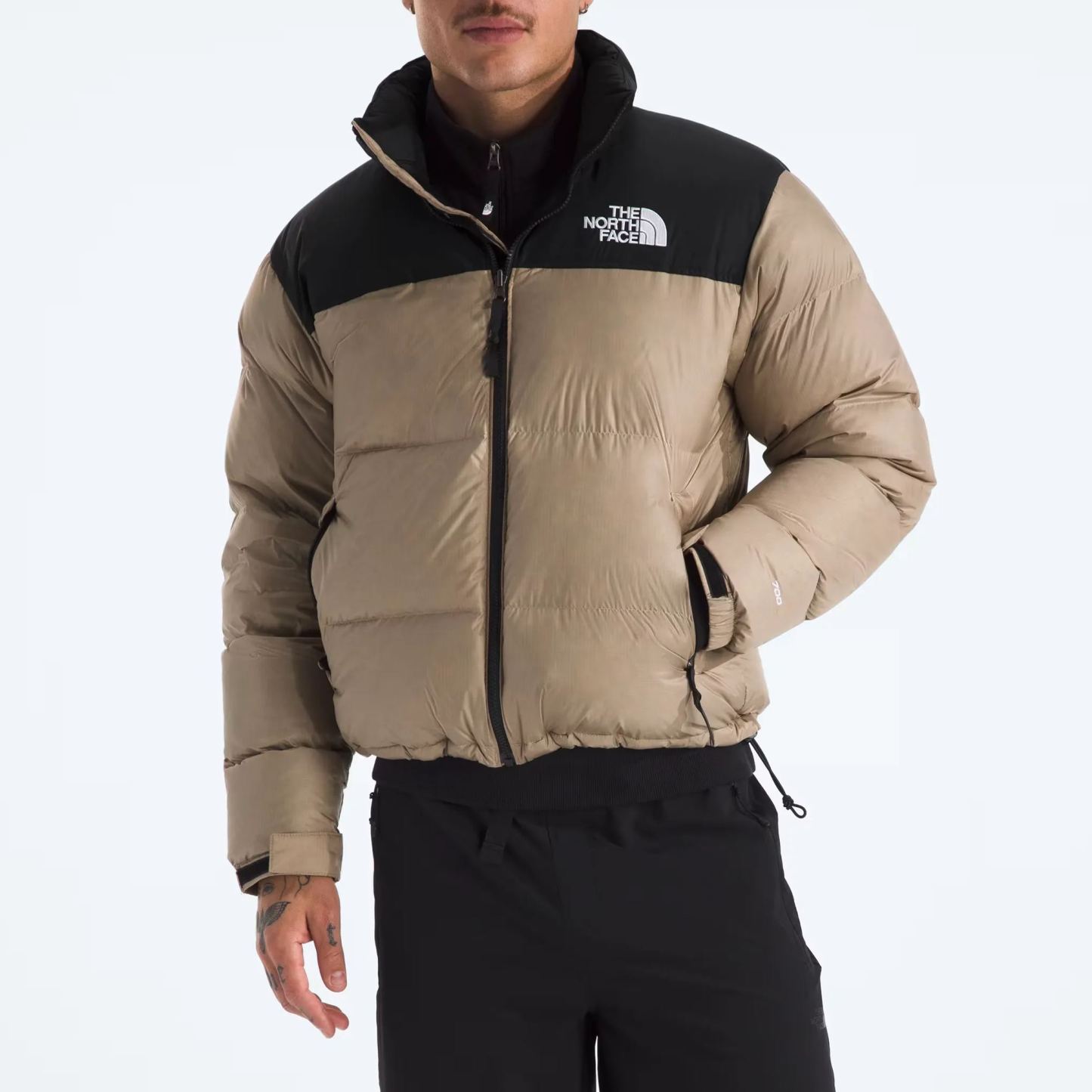 Men’s Retro Nuptse Jacket-Mushroom Grey/TNF Black