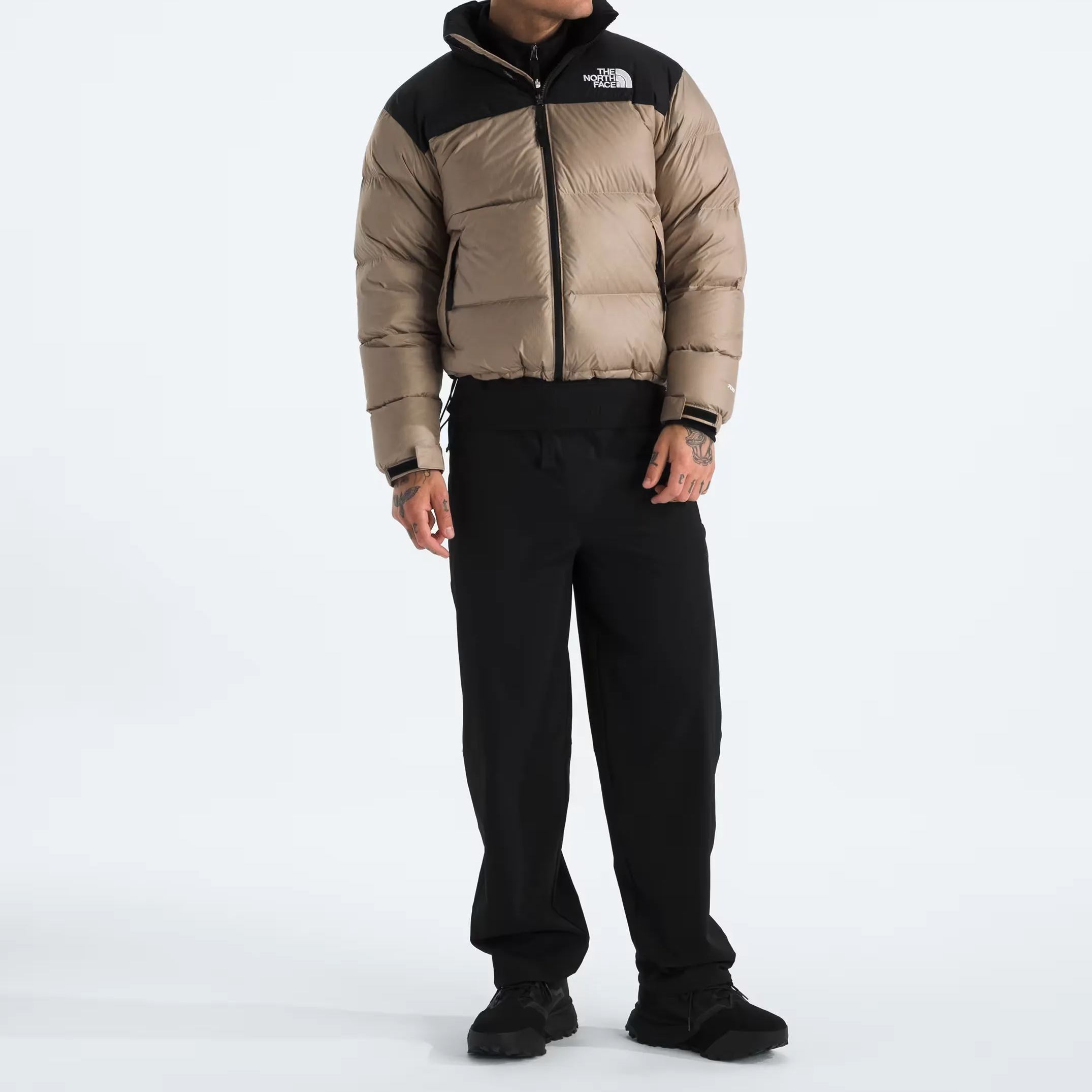 Men’s Retro Nuptse Jacket-Mushroom Grey/TNF Black