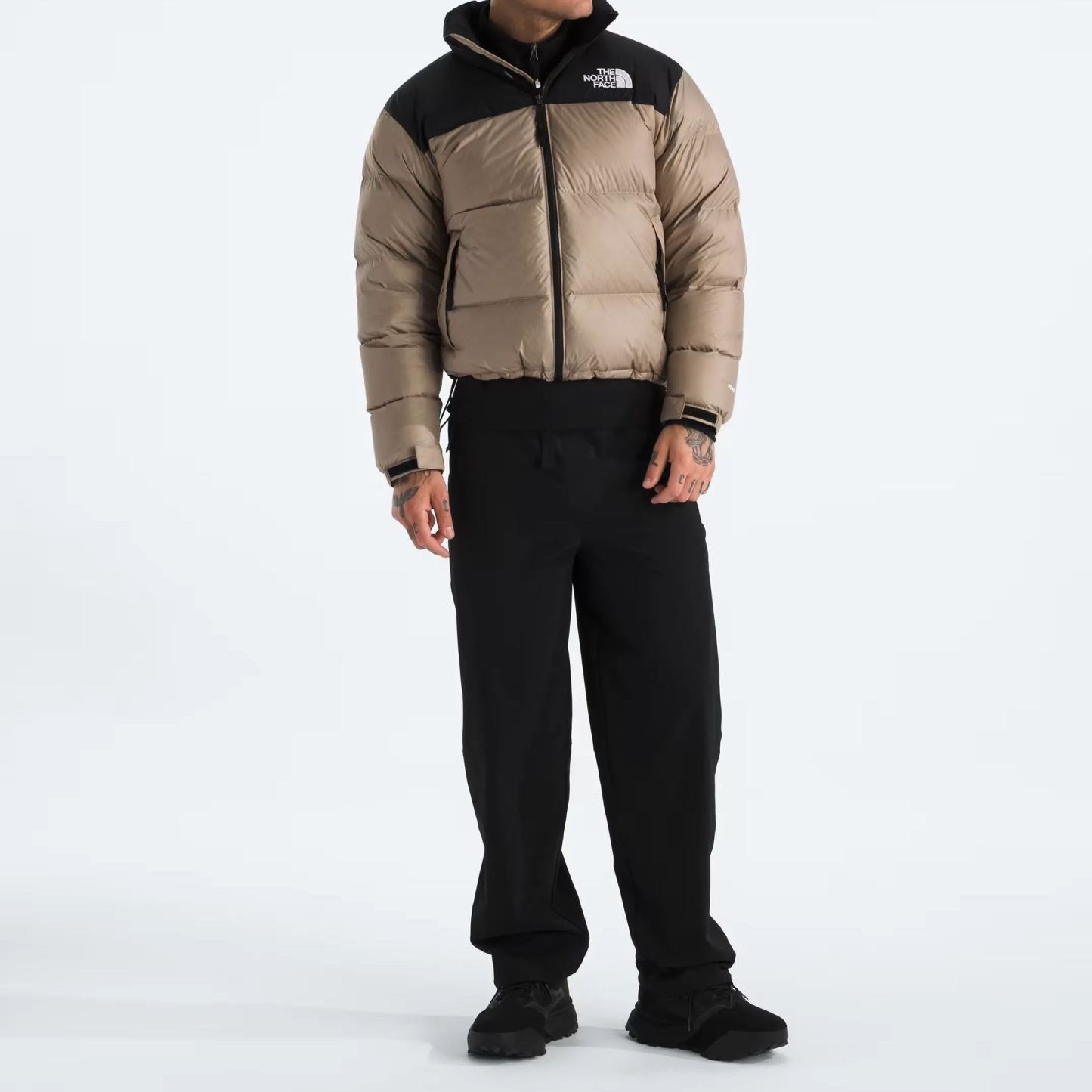 Men’s Retro Nuptse Jacket-Mushroom Grey/TNF Black