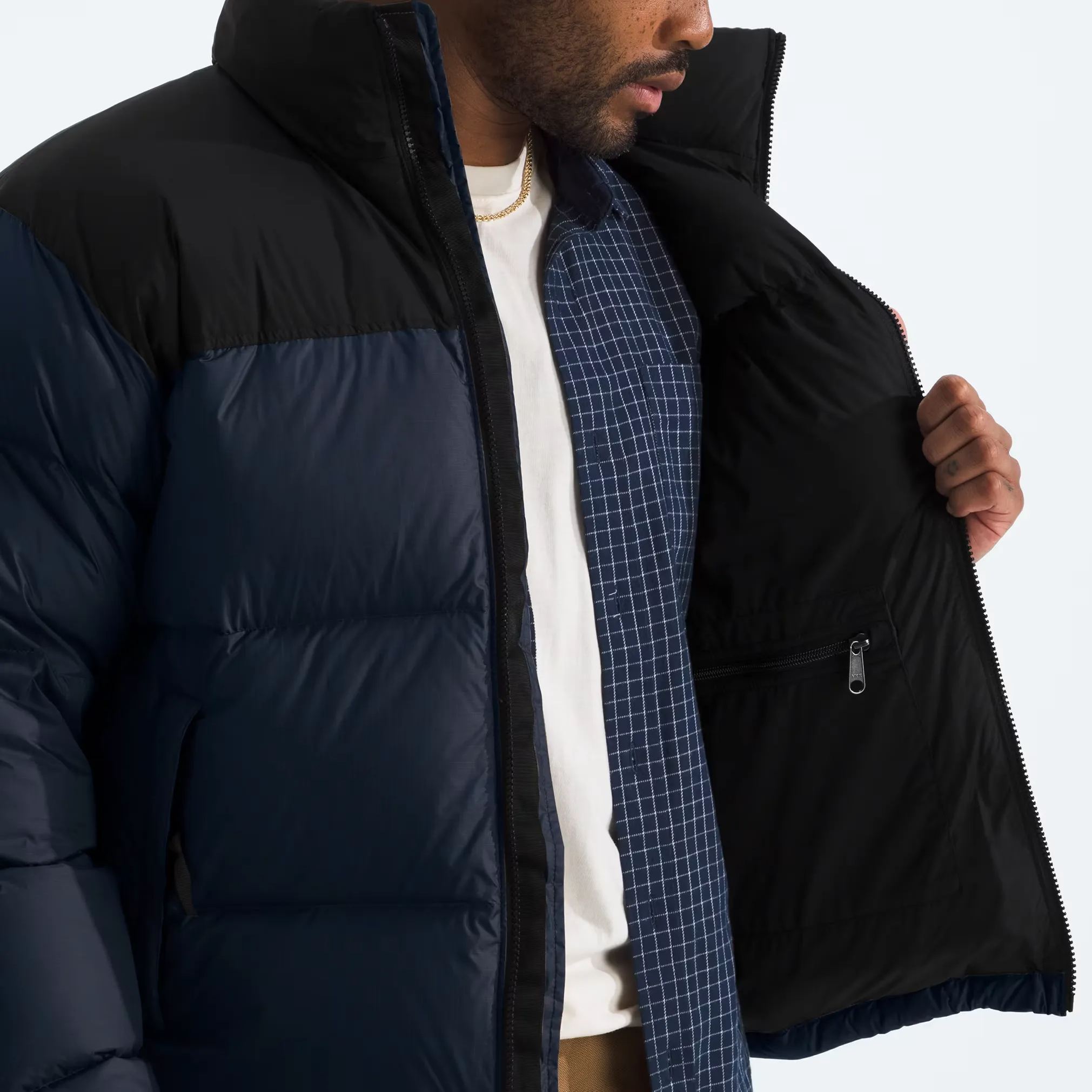 Men’s Retro Nuptse Jacket-Summit Navy/TNF Black/Recycled Down