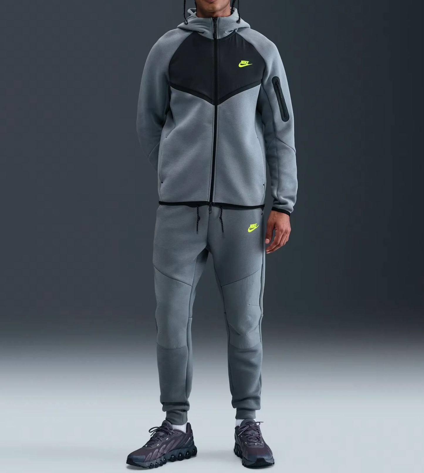 Men Fleece Full-Zip Jacket + Joggers Set