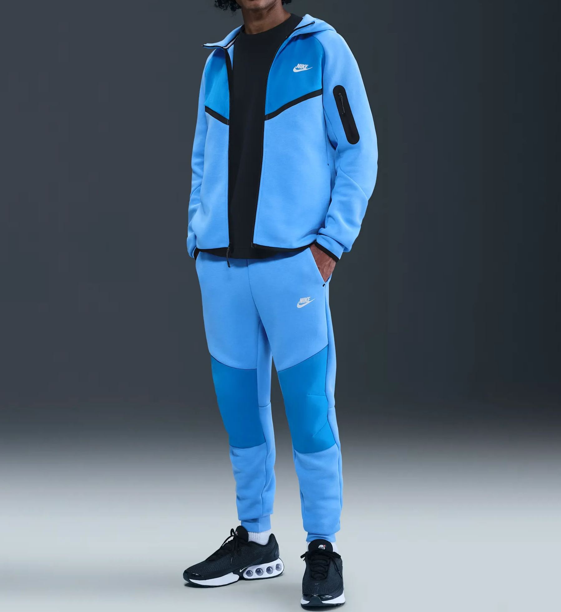 Men Fleece Full-Zip Jacket + Joggers Set