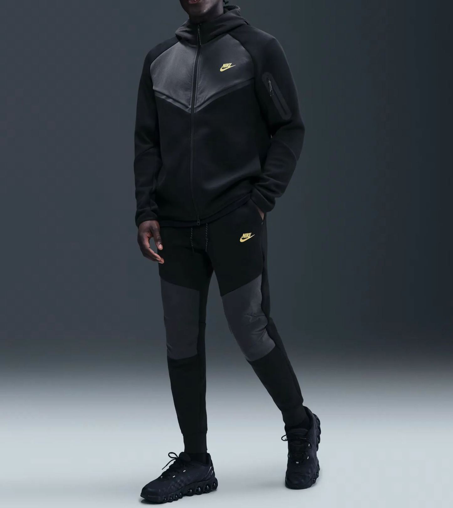 Men Fleece Full-Zip Jacket + Joggers Set