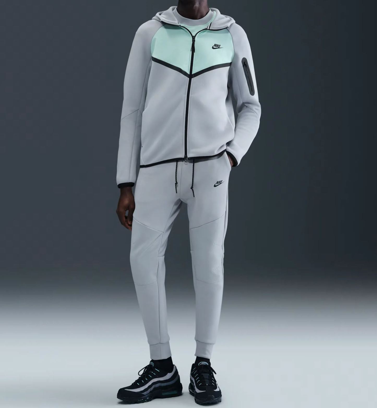 Men Fleece Full-Zip Jacket + Joggers Set