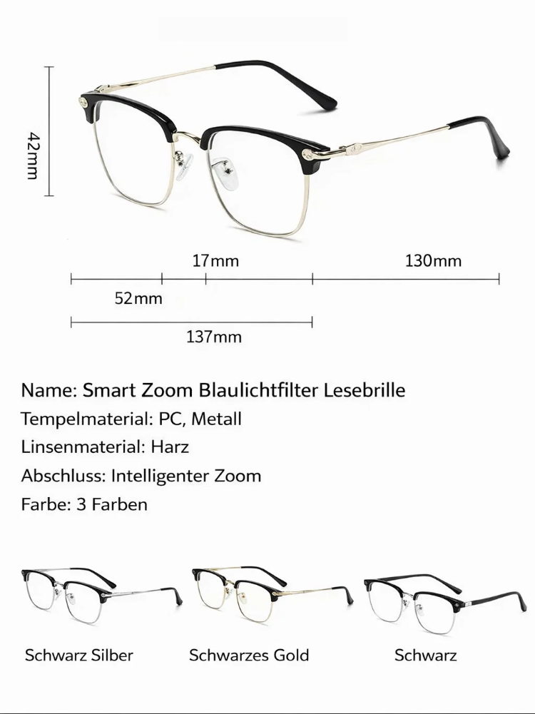 Intelligente Autofokus Blaulichtblockierende Lesebrille