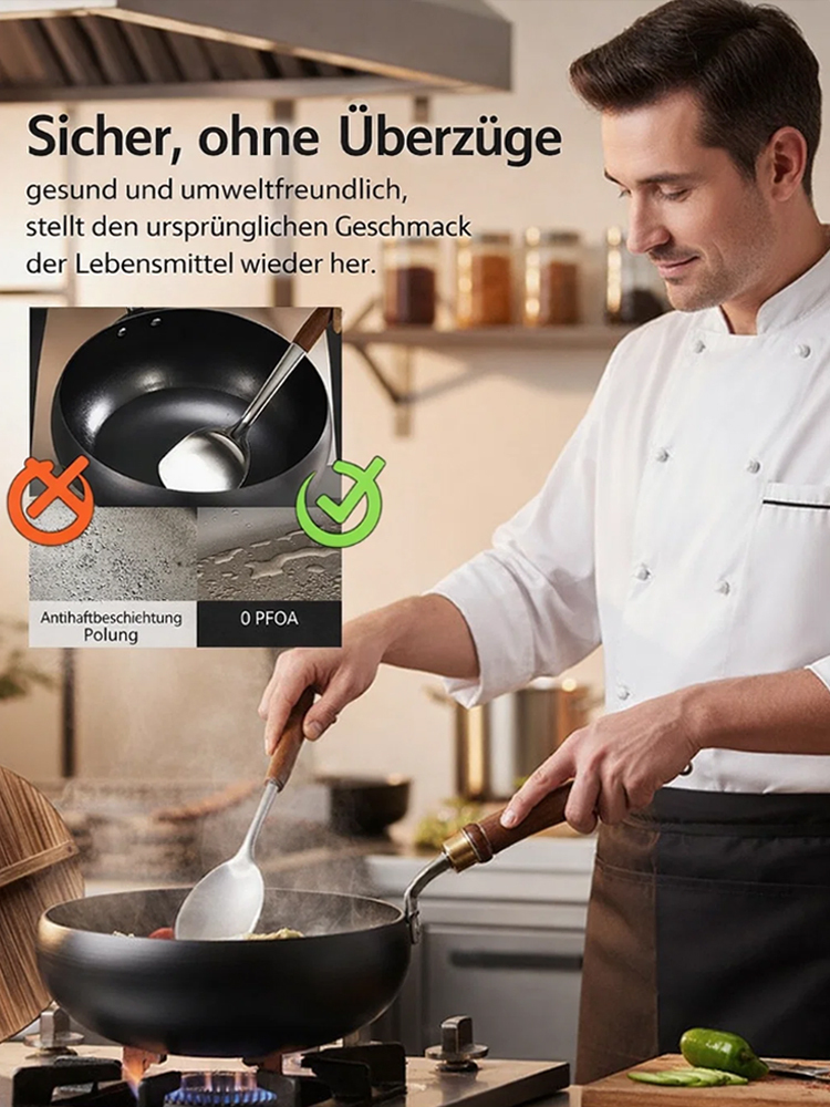 Leichtgewichtige Multifunktions-Eisenpfanne mit Holzspatel für die ersten 100 Käufer
