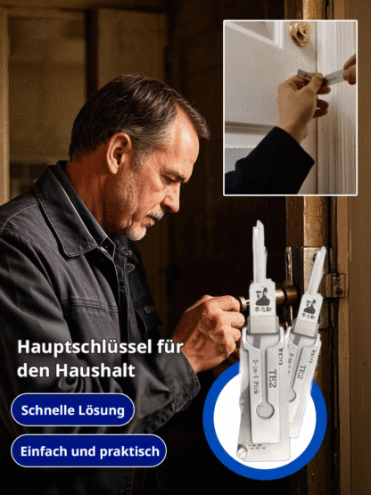 Haushalts-Not-2-in-1-Entsperrwerkzeug, kompaktes Schlossgerät zum schnellen Entsperren bei verlorenen Schlüsseln