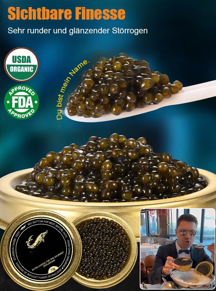 🌊🐟Tiefsee-Störkaviar, Wenn Sie ihn vorsichtig mit der Zunge zerdrücken, explodieren，Nährstoffreich lecker