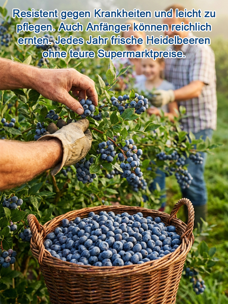 💦Mosel Riesen Blaubeere wächst gut. Ab Juni erntebereit!🫐 Eine robuste Sorte, speziell für das extreme Klima Deutschlands entwickelt.Winterhart bis -30 Grad💯XXL-Ertrag bis 10kg pro Pflanze🌱100 Prozent Bio-tauglich