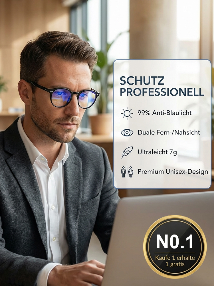 💎【Verabschieden Sie sich von teuren Behandlungen】 Intelligente Zoom-Gleitsichtbrille | Automatische Schärfe für Nah + Fern | 4-in-1 inkl. Sonnenbrille + Blaulichtfilter 