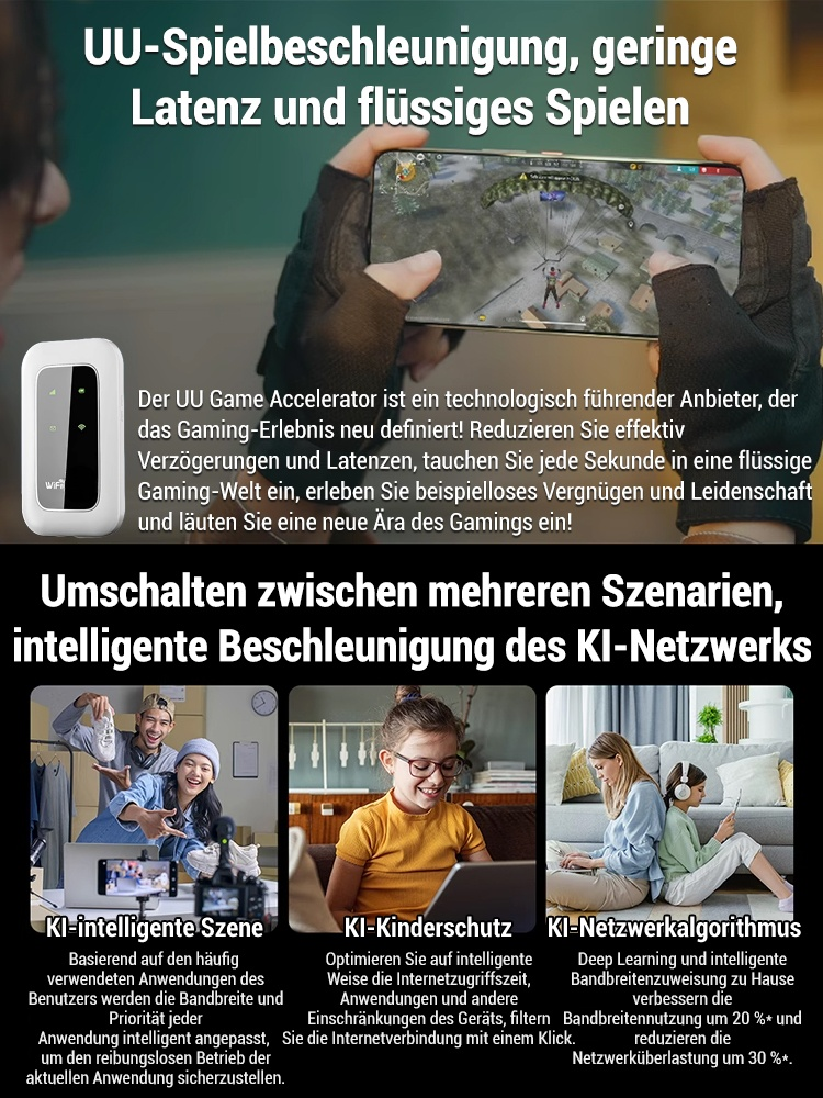 【Plug & Play, lebenslang kostenlos】 Universelles, tragbares WLAN, lebenslang kostenloses Datenvolumen, keine monatlichen Gebühren!