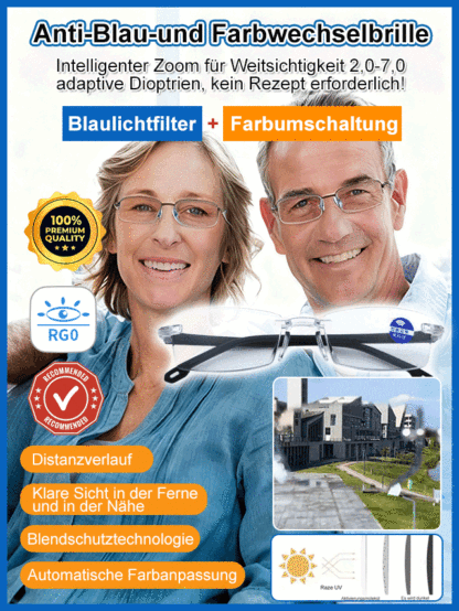 Sehkraft zurück auf 20 Jahre, High-End-Blaulichtfilter schützt vor digitaler Ermüdung.