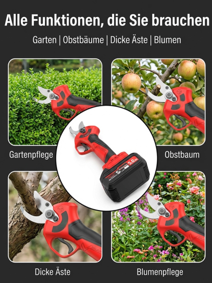 ⚡Deutschlands modernste Profi-Gartenschere.1880 Watt Power, 0,1-Sekunden-Schnitt, 500 % mehr Effizienz.