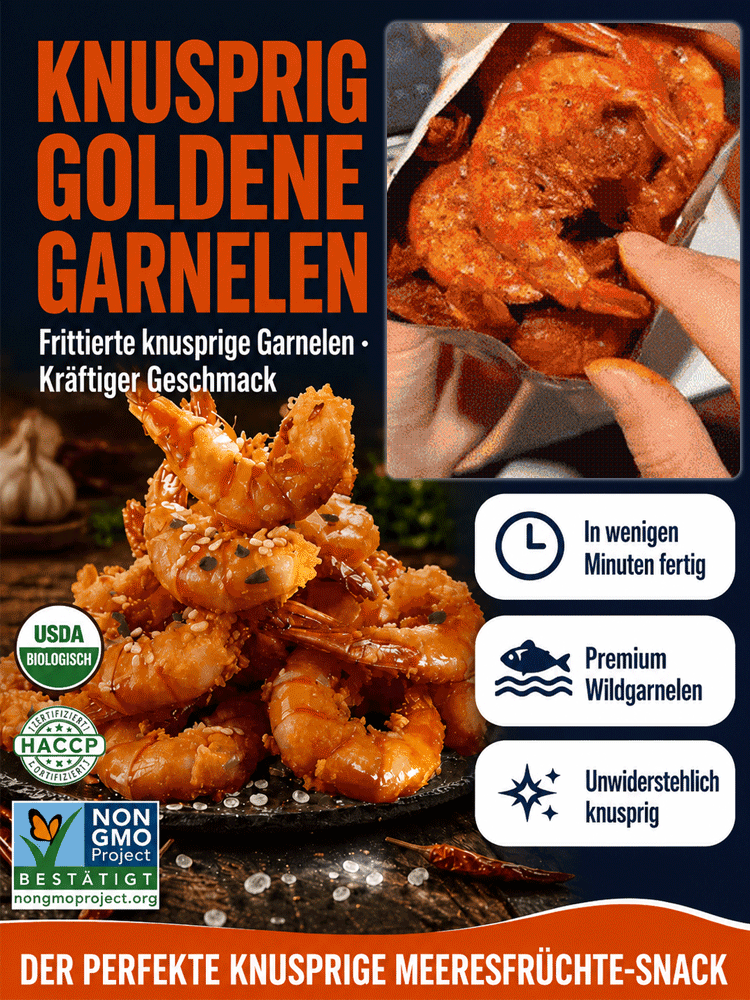 Knusprige Goldene Wildgarnelen – -40°C Schockgefroren mit 19x Mehr Protein als Milch – Exklusiver Vorrats-Lagerverkauf!