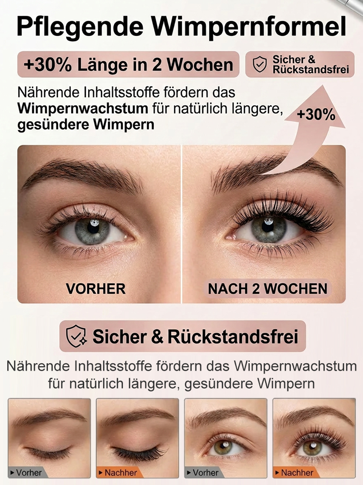 [TÜV-Zertifiziert] 🛡️ 360° Metall-Bürsten Mascara | +30% Wimpernlänge, Wasserfest & Vegan | 0,33mm Präzision für perfekt definierte Wimpern ✨