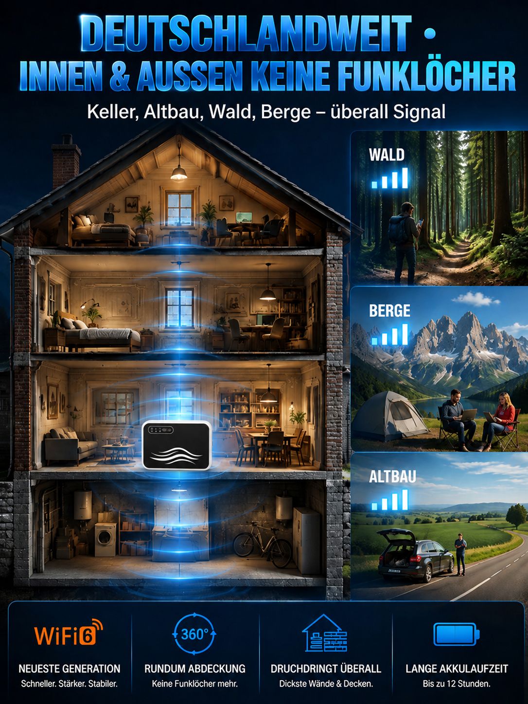 Highspeed WiFi6 Reiserouter (500 MB/s) –  Einmal zahlen, lebenslang kostenlos surfen (Limitierte Sonderaktion)