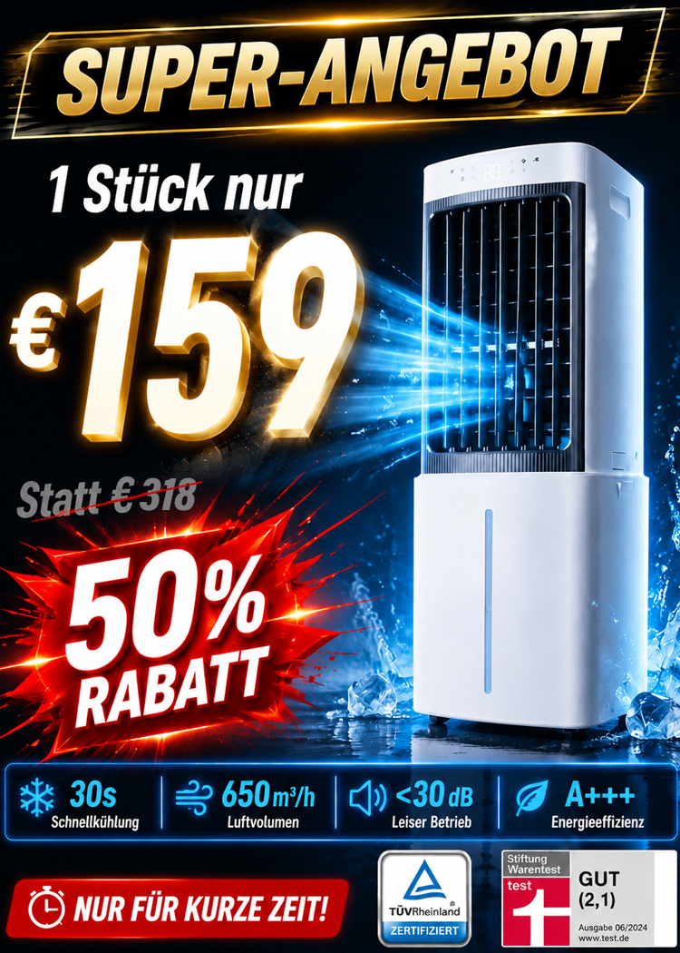 3. Generation High-End-Turbokühlung (650 m³/h) | Saisonaler Ausverkauf: 50% Rabatt