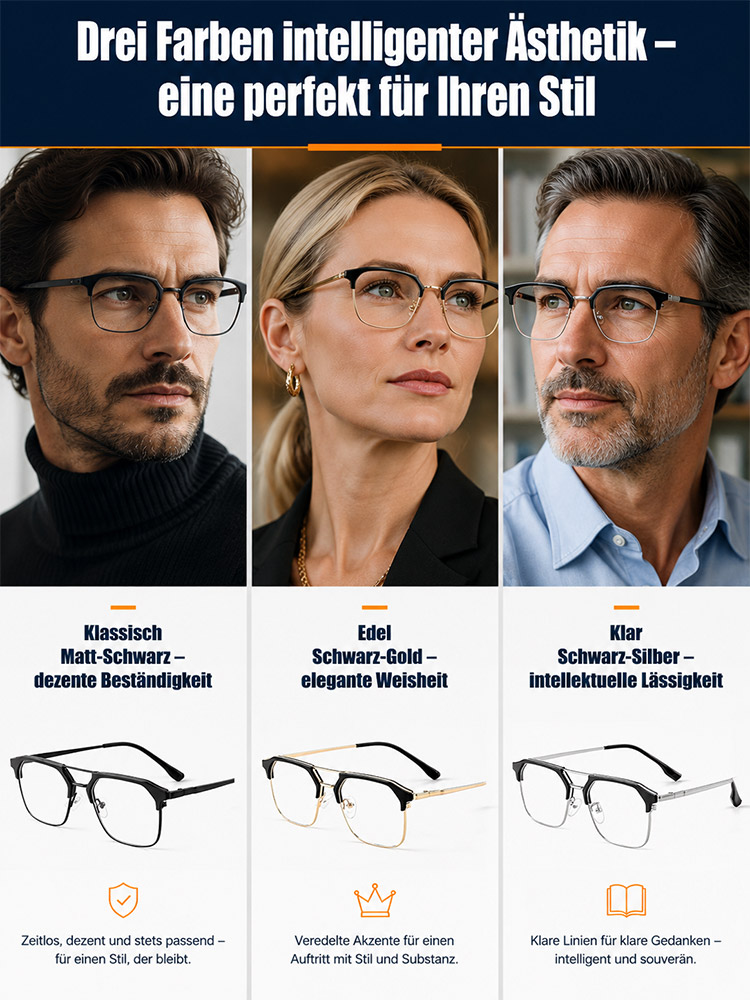 Die einzige Brille, die Sie noch brauchen: Intelligente Gleitsicht + Photochrom + 9g Titan (CE/DIN Geprüft)