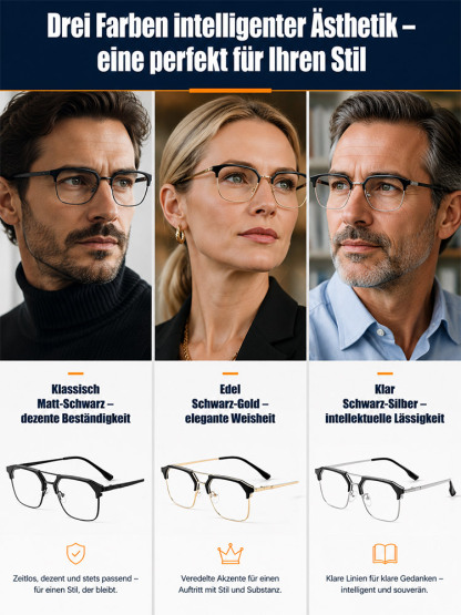 Die einzige Brille, die Sie noch brauchen: Intelligente Gleitsicht + Photochrom + 9g Titan (CE/DIN Geprüft)