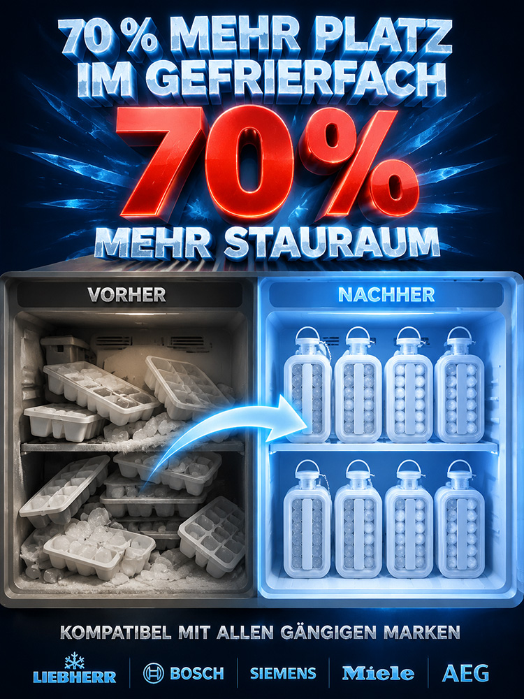 LFGB-zertifizierter tragbarer Eiskugelbereiter (70% mehr Platz im Gefrierfach) + 100% Dichtung gegen Gerüche + Blitzschnelle Sekunden Eis-Kühlung – Letzter Lager-Räumungsverkauf für nachhaltigen Genuss.