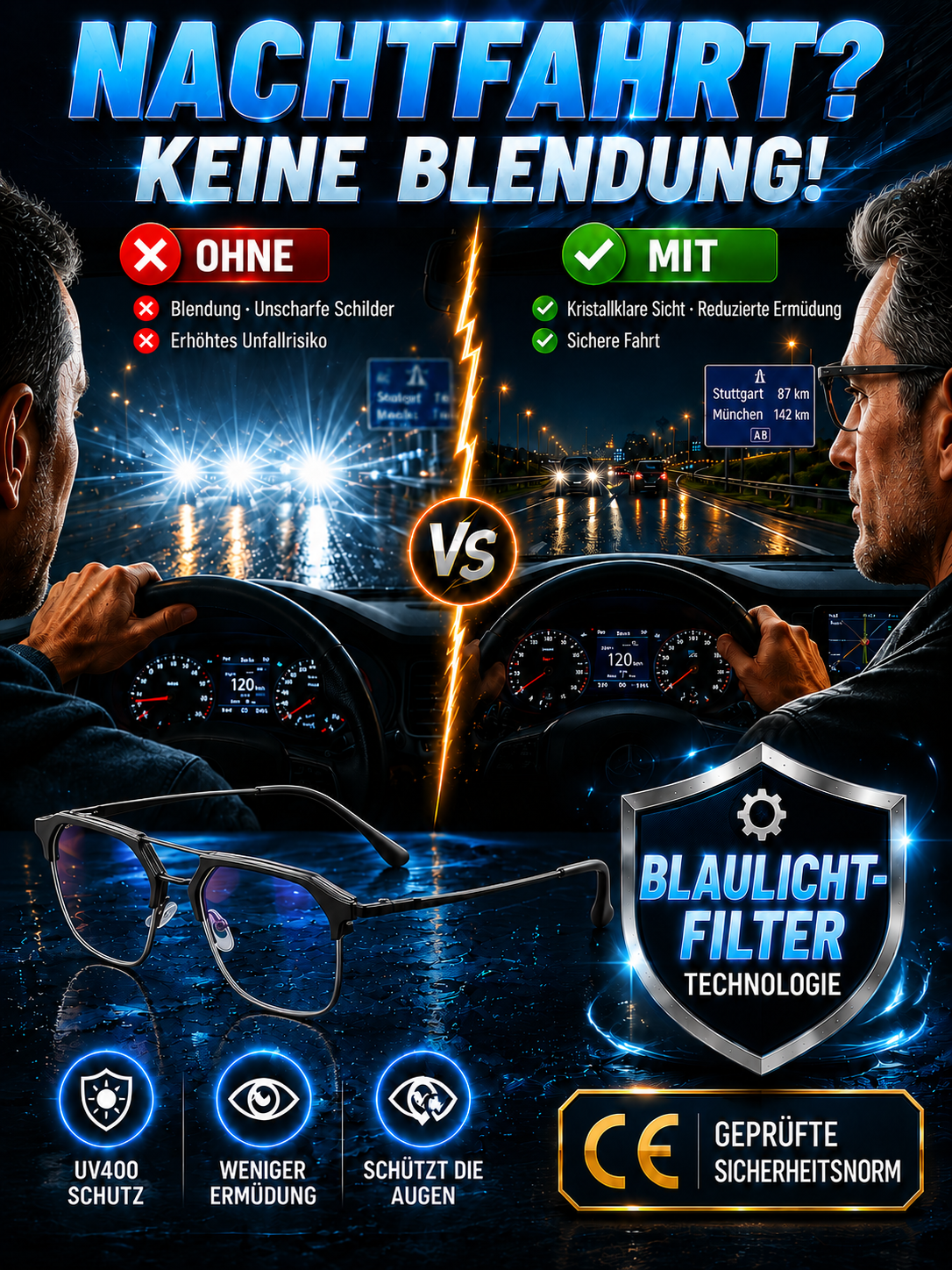 Die einzige Brille, die Sie noch brauchen: Intelligente Gleitsicht + Photochrom + 9g Titan (CE/DIN Geprüft)