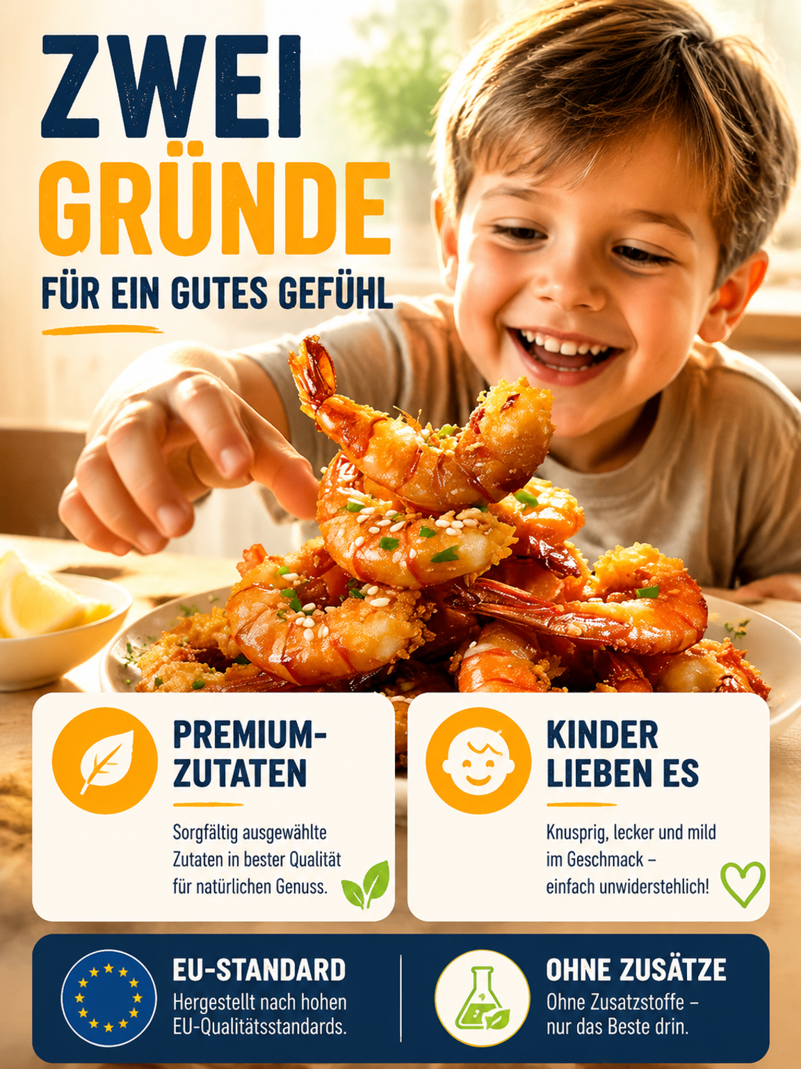 Knusprige Goldene Wildgarnelen – -40°C Schockgefroren mit 19x Mehr Protein als Milch – Exklusiver Vorrats-Lagerverkauf!