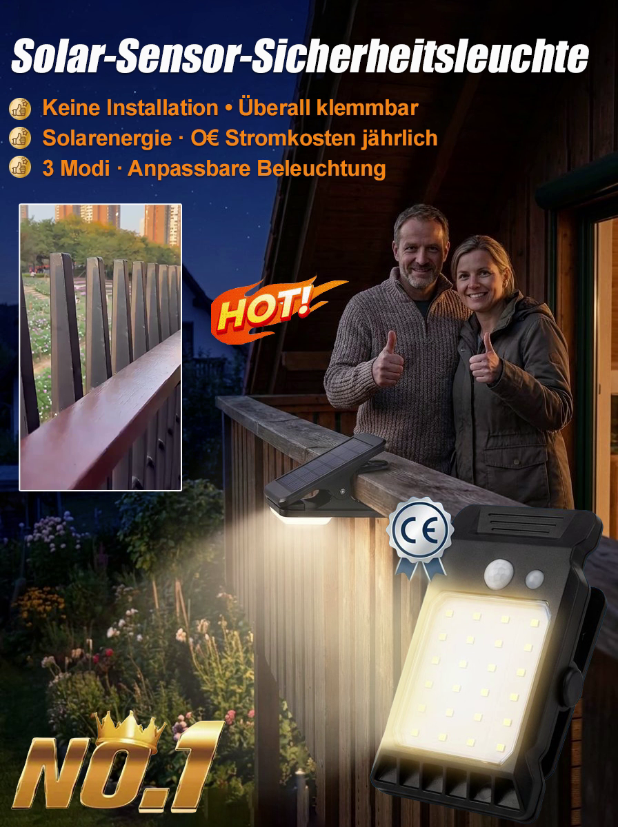 Schrecken Sie ungebetene Gäste ab! Solar-Clip-Leuchte 2026: Keine Kabel, kein Bohren – sofortige Sicherheit 🛡️🌑Sicherheit für 0€ Stromkosten: High-Brightness COB-LEDs und wetterfeste Solar-Power für Ihr Zuhause 💰☀️