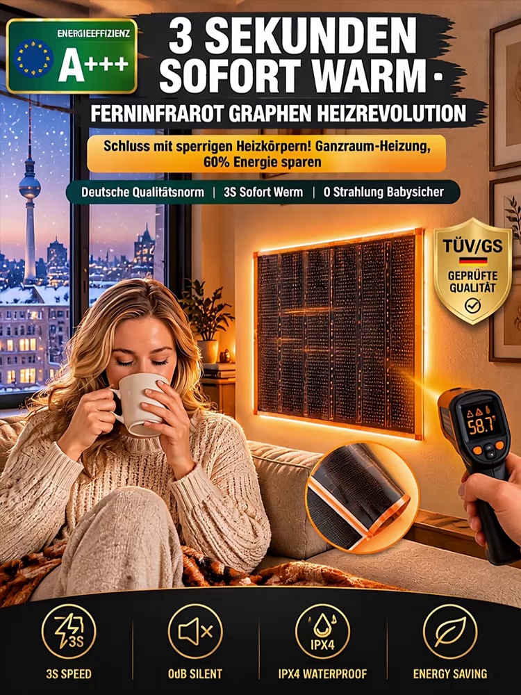 🔥3-Sekunden-Schnellaufheizende Ferninfrarot-PTC-Graphen-Heizfolie