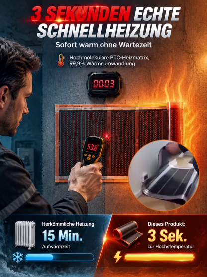🔥3-Sekunden-Schnellaufheizende Ferninfrarot-PTC-Graphen-Heizfolie