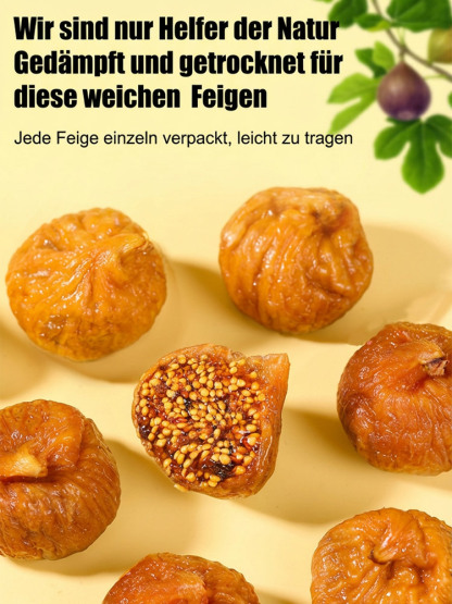 100% Naturbelassene Feigen (Dreimal Gedämpft & Sonnengetrocknet) | 13g Ballaststoffe pro 100g | EU-geprüfte Qualität 🔬