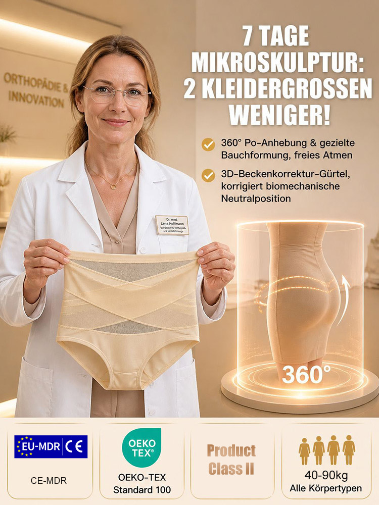 3D-Beckenkorrektur & Mikroskulptur-Miederhose – 99,97% Zink-Ionen Schutz [High-Tech Elastikgewebe]